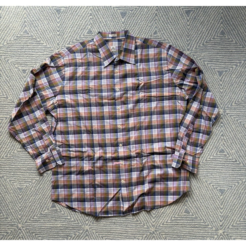 Peter Millar Long Sleeve Button Shirt - Multicolor Plaid -‎ XL